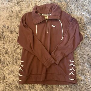 VS PINK Quarter zip Laced Pullover